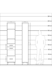 Arges Dolap 4 Raflı 3 Çekmeceli 44x30x221 Antrasit-Aytaşı