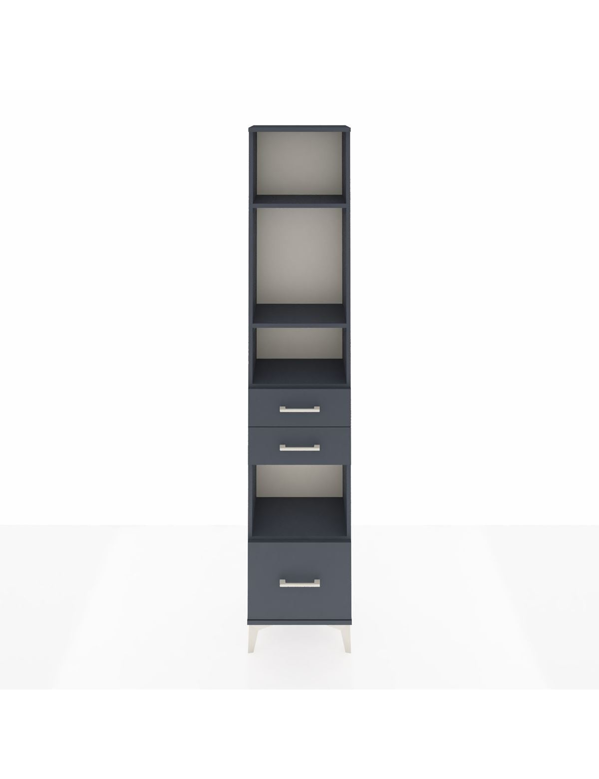 Arges Dolap 4 Raflı 3 Çekmeceli 44x30x221 Antrasit-Antrasit