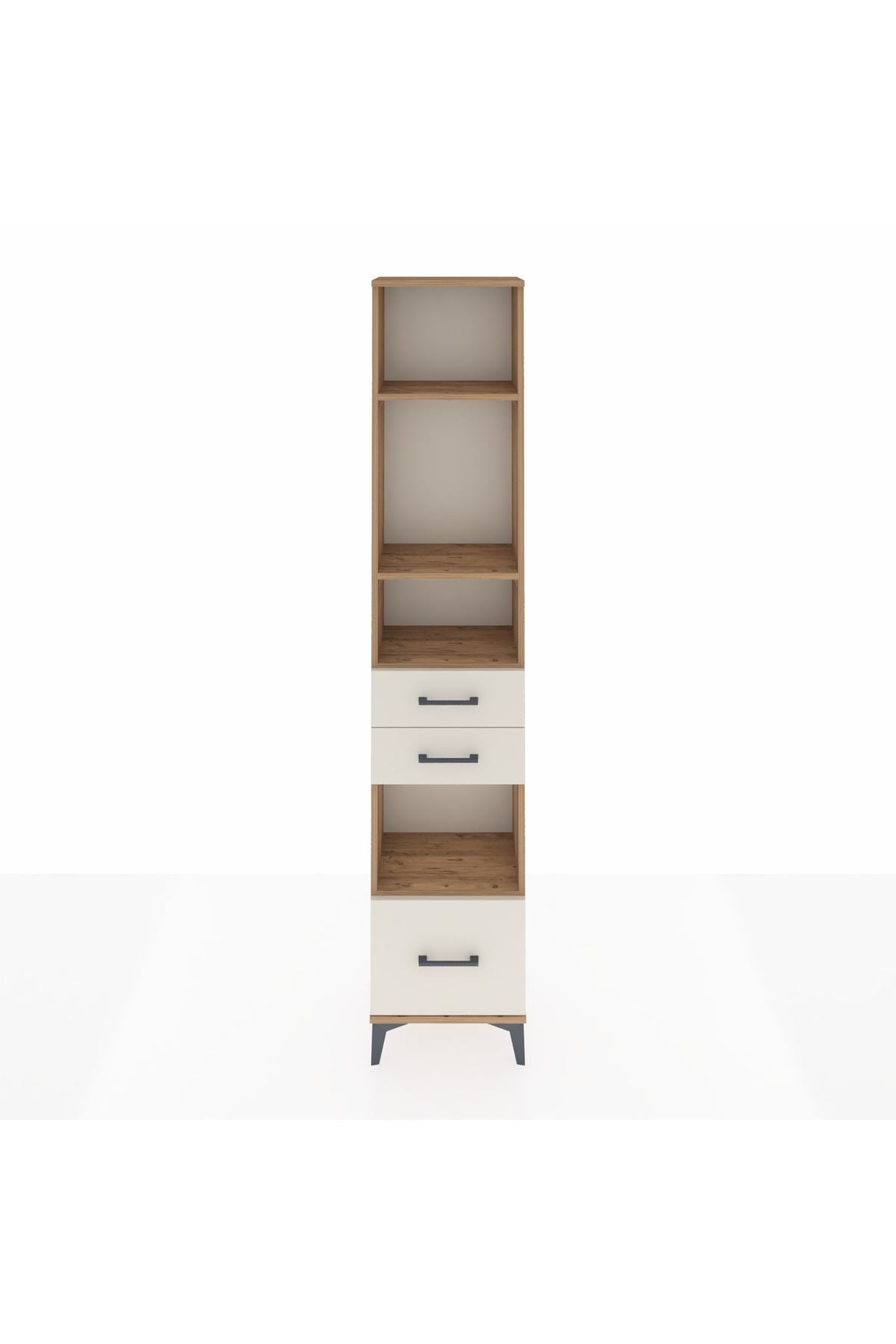 Arges Dolap 4 Raflı 3 Çekmeceli 44x30x221 Çam-Aytaşı