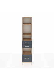 Arges Dolap 4 Raflı 3 Çekmeceli 44x30x221 Çam-Antrasit