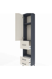 Arges Dolap 3 Raflı 3 Çekmeceli Tek Askılı 44x30x221 Antrasit-Aytaşı