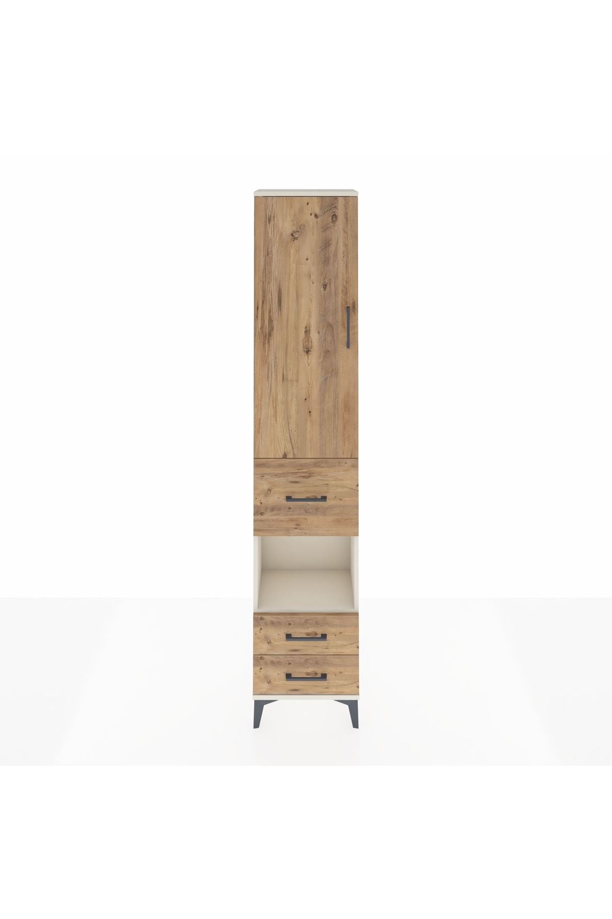 Arges Dolap 4 Raflı 3 Çekmeceli Tek Kapaklı 44x30x221 Aytaşı-Çam