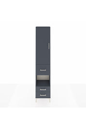 Arges Dolap 4 Raflı 3 Çekmeceli Tek Kapaklı 44x30x221 Antrasit-Antrasit