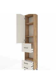 Arges Dolap 4 Raflı 3 Çekmeceli Tek Kapaklı 44x30x221 Çam-Aytaşı