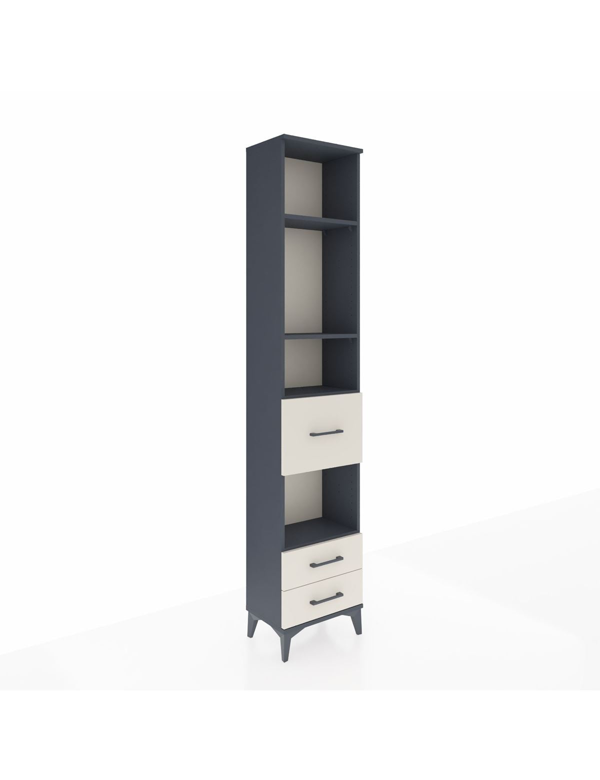 Arges Dolap 4 Raflı 3 Çekmeceli 44x30x221 Antrasit-Aytaşı