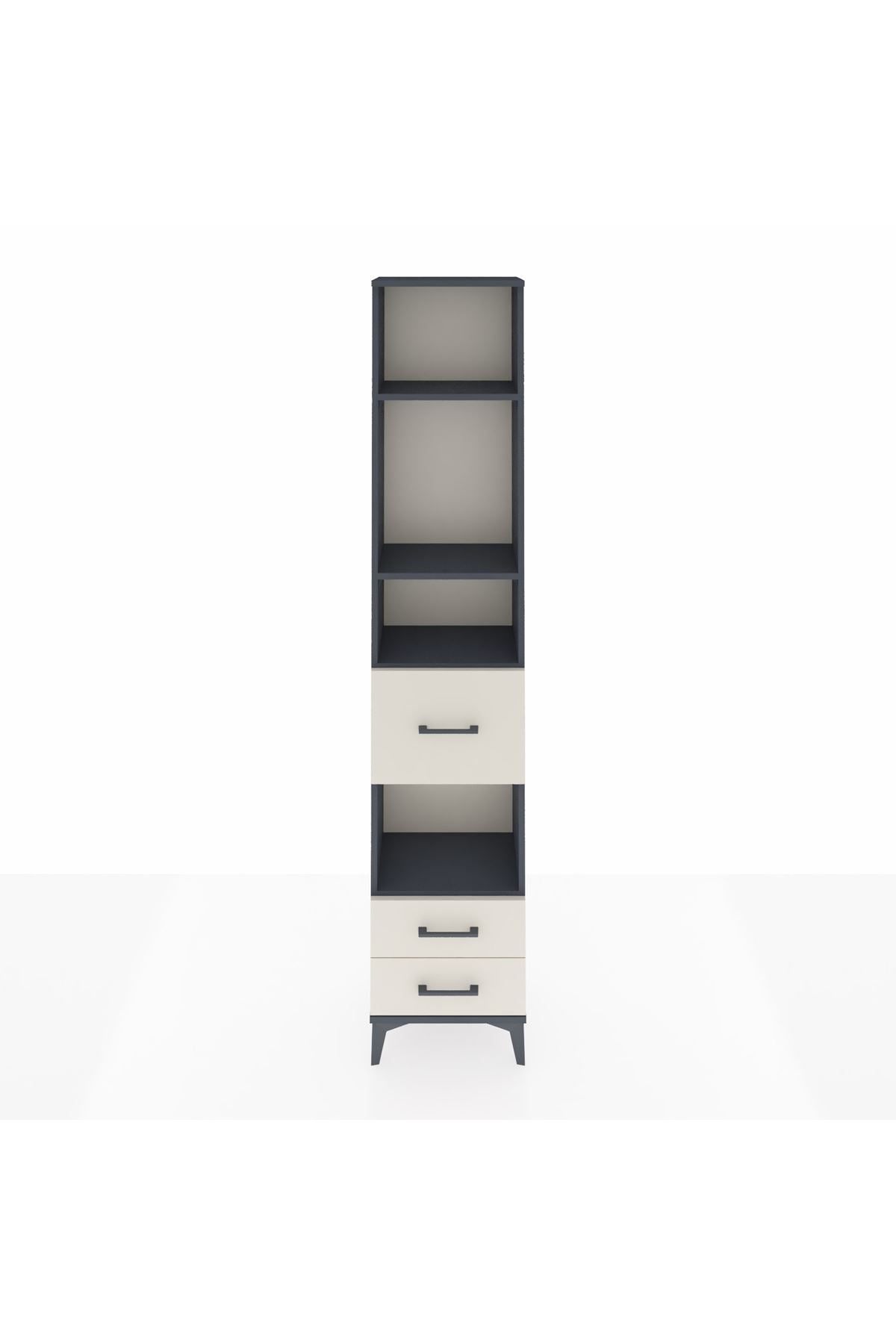 Arges Dolap 4 Raflı 3 Çekmeceli 44x30x221 Antrasit-Aytaşı