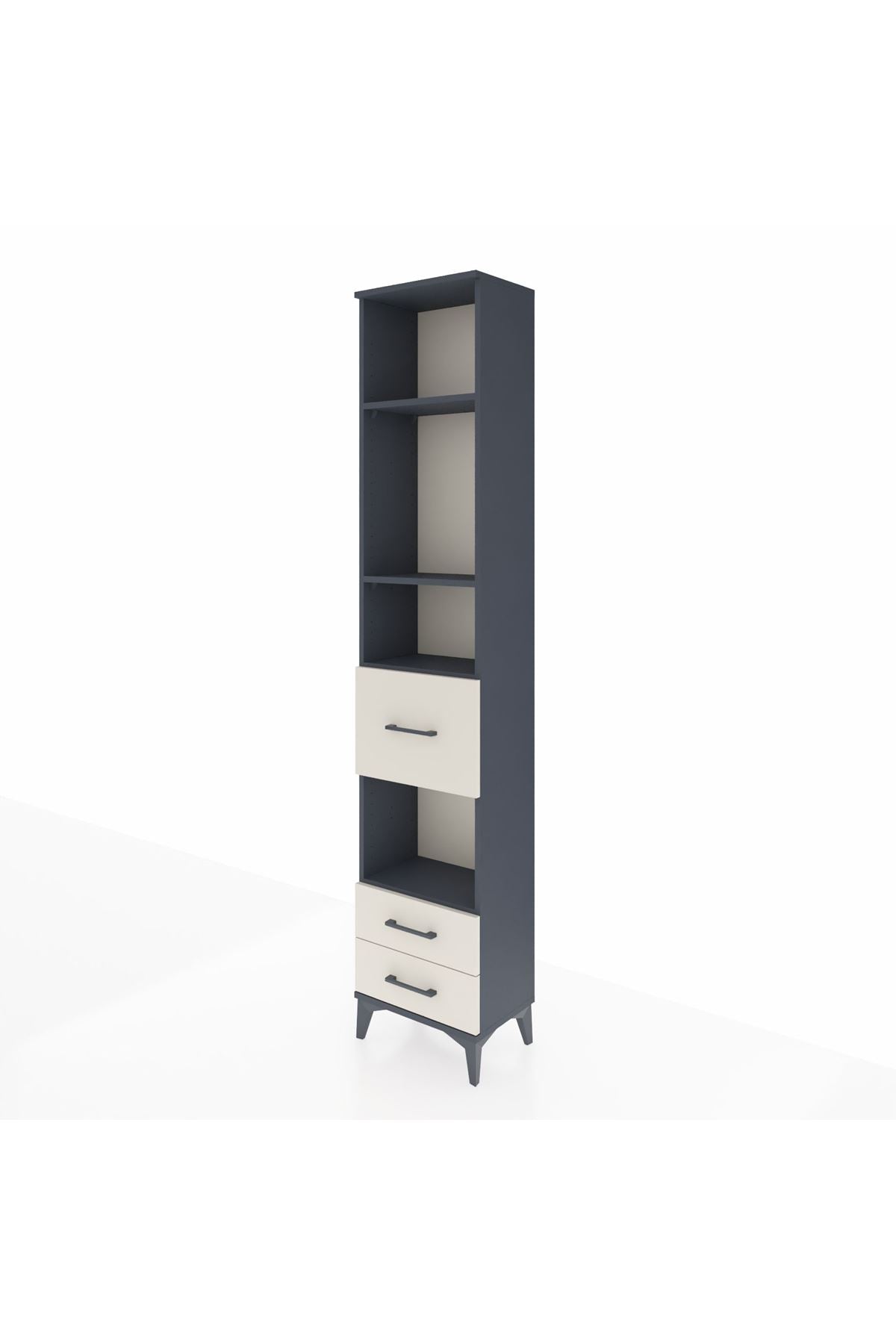 Arges Dolap 4 Raflı 3 Çekmeceli 44x30x221 Antrasit-Aytaşı