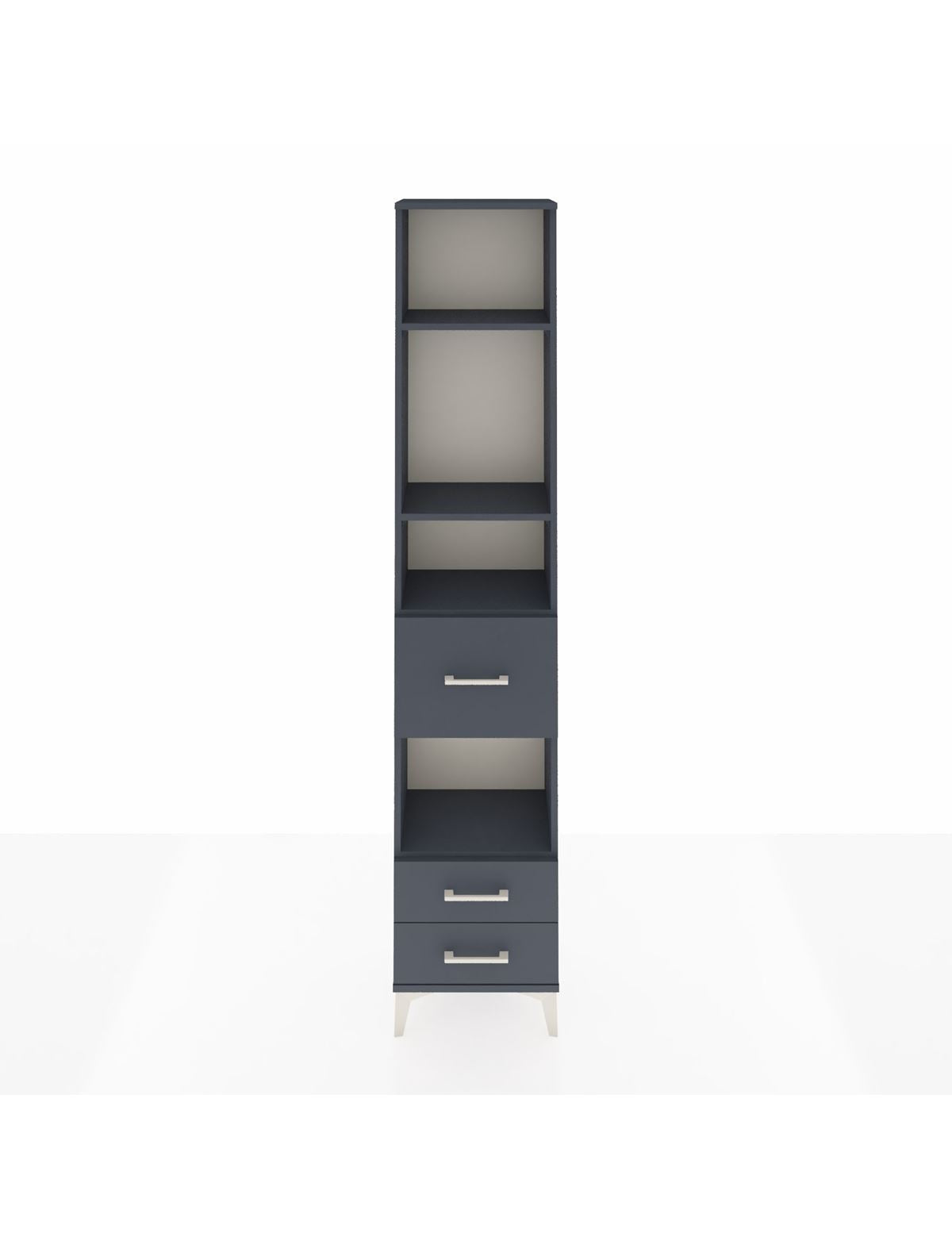 Arges Dolap 4 Raflı 3 Çekmeceli 44x30x221 Antrasit-Antrasit