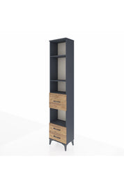 Arges Dolap 4 Raflı 3 Çekmeceli 44x30x221 Antrasit-Çam