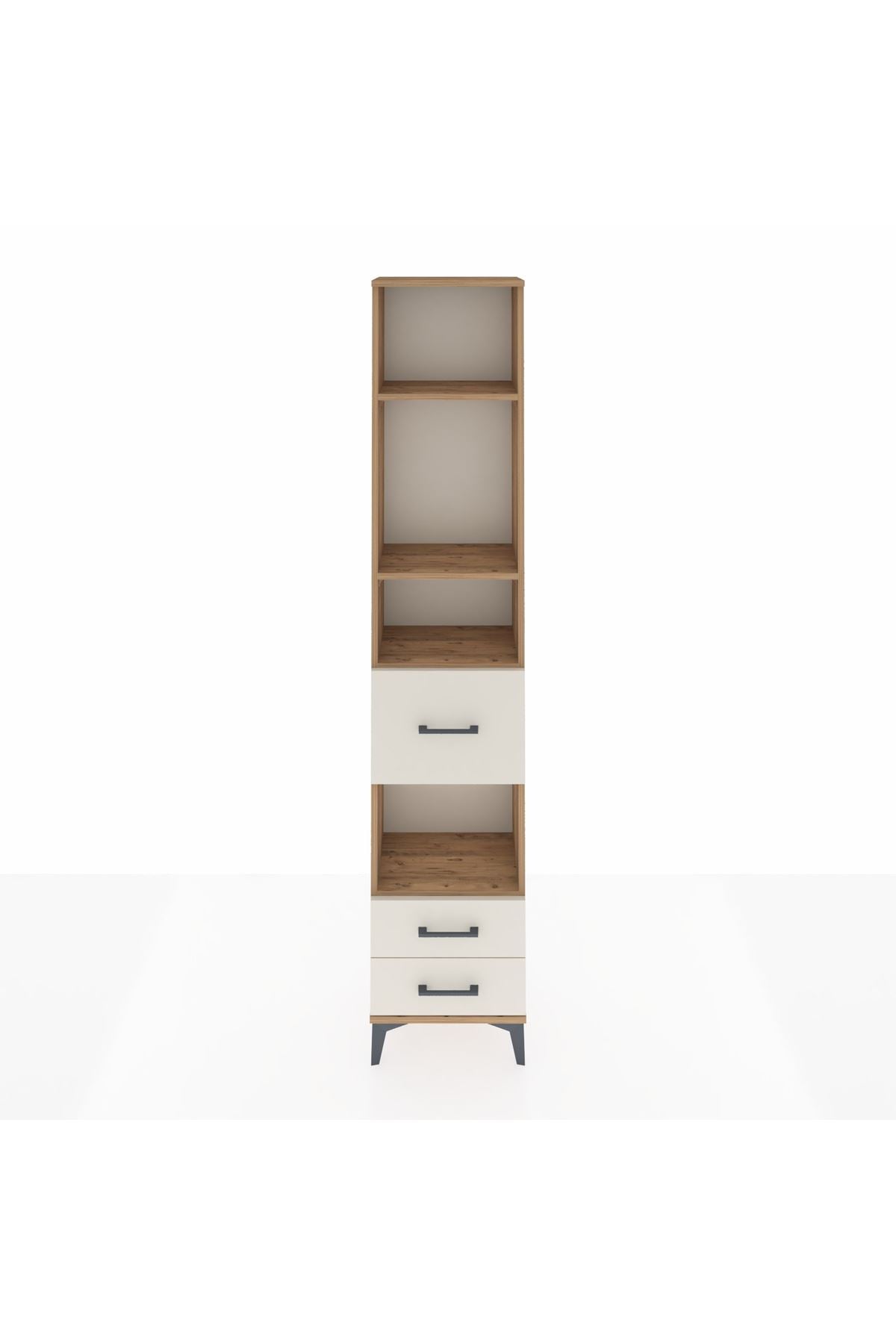 Arges Dolap 4 Raflı 3 Çekmeceli 44x30x221 Çam-Aytaşı