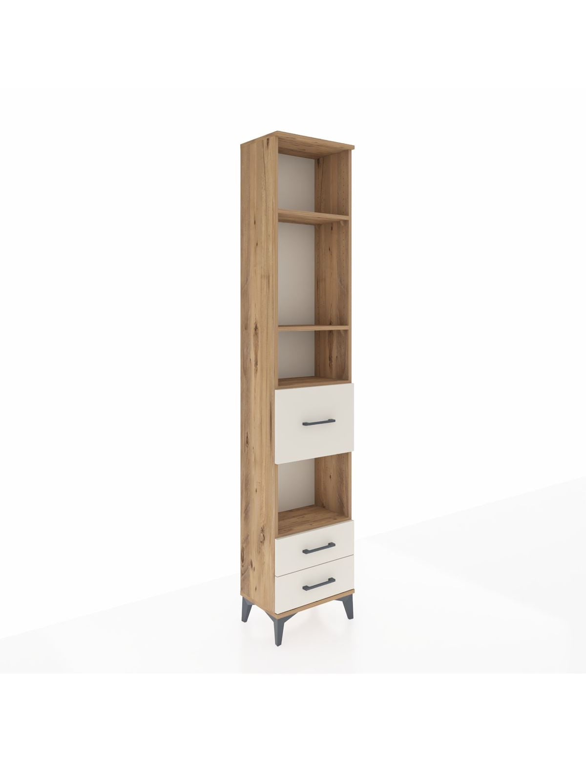 Arges Dolap 4 Raflı 3 Çekmeceli 44x30x221 Çam-Aytaşı