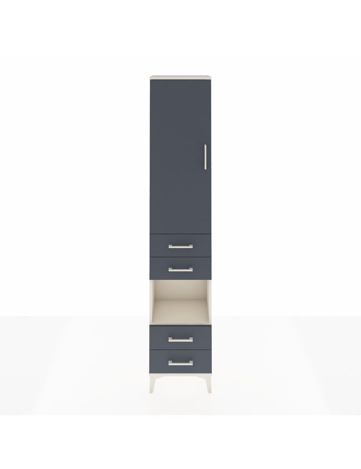 Arges Dolap 3 Raflı 4 Çekmeceli Tek Askılı 44x30x221 Aytaşı-Antrasit