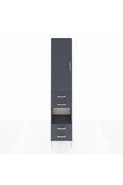 Arges Dolap 3 Raflı 4 Çekmeceli Tek Askılı 44x30x221 Antrasit-Antrasit