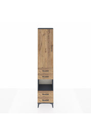 Arges Dolap 3 Raflı 4 Çekmeceli Tek Askılı 44x30x221 Antrasit-Çam