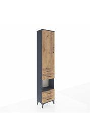 Arges Dolap 3 Raflı 4 Çekmeceli Tek Askılı 44x30x221 Antrasit-Çam