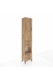 Arges Dolap 3 Raflı 4 Çekmeceli Tek Askılı 44x30x221 Çam-Çam