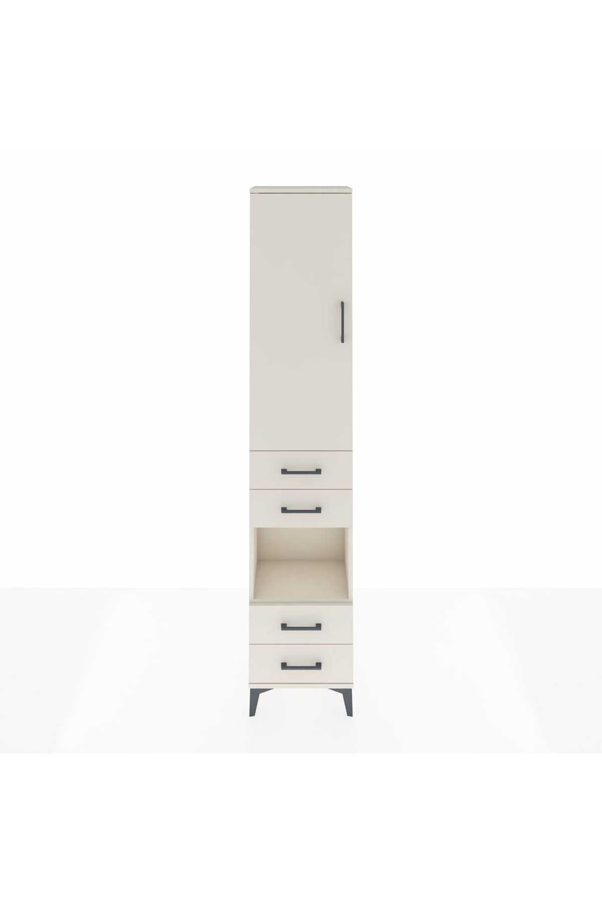 Arges Dolap 4 Raflı 4 Çekmeceli Tek Kapaklı 44x30x221 Aytaşı-Aytaşı