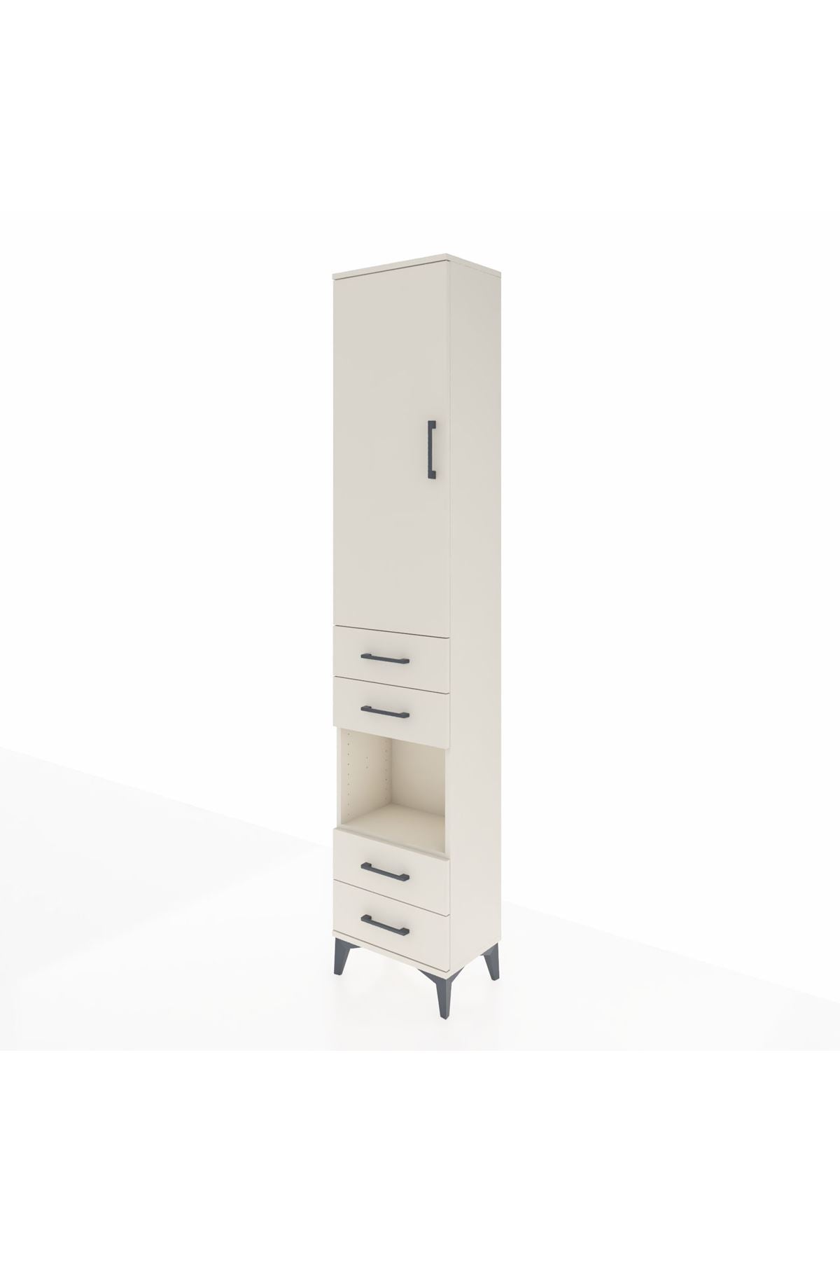 Arges Dolap 4 Raflı 4 Çekmeceli Tek Kapaklı 44x30x221 Aytaşı-Aytaşı