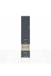 Arges Dolap 4 Raflı 4 Çekmeceli Tek Kapaklı 44x30x221 Aytaşı-Antrasit