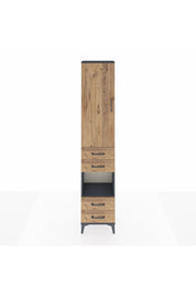 Arges Dolap 4 Raflı 4 Çekmeceli Tek Kapaklı 44x30x221 Antrasit-Çam