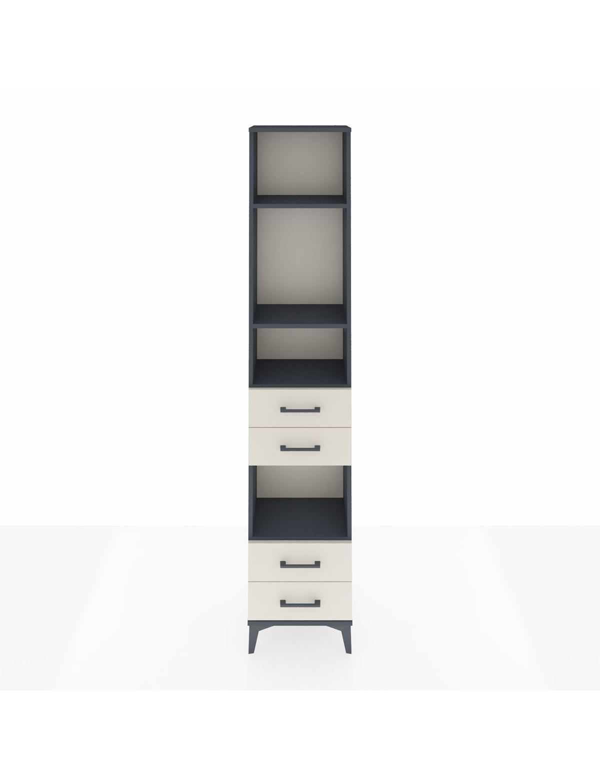 Arges Dolap 4 Raflı 4 Çekmeceli 44x30x221 Antrasit-Aytaşı