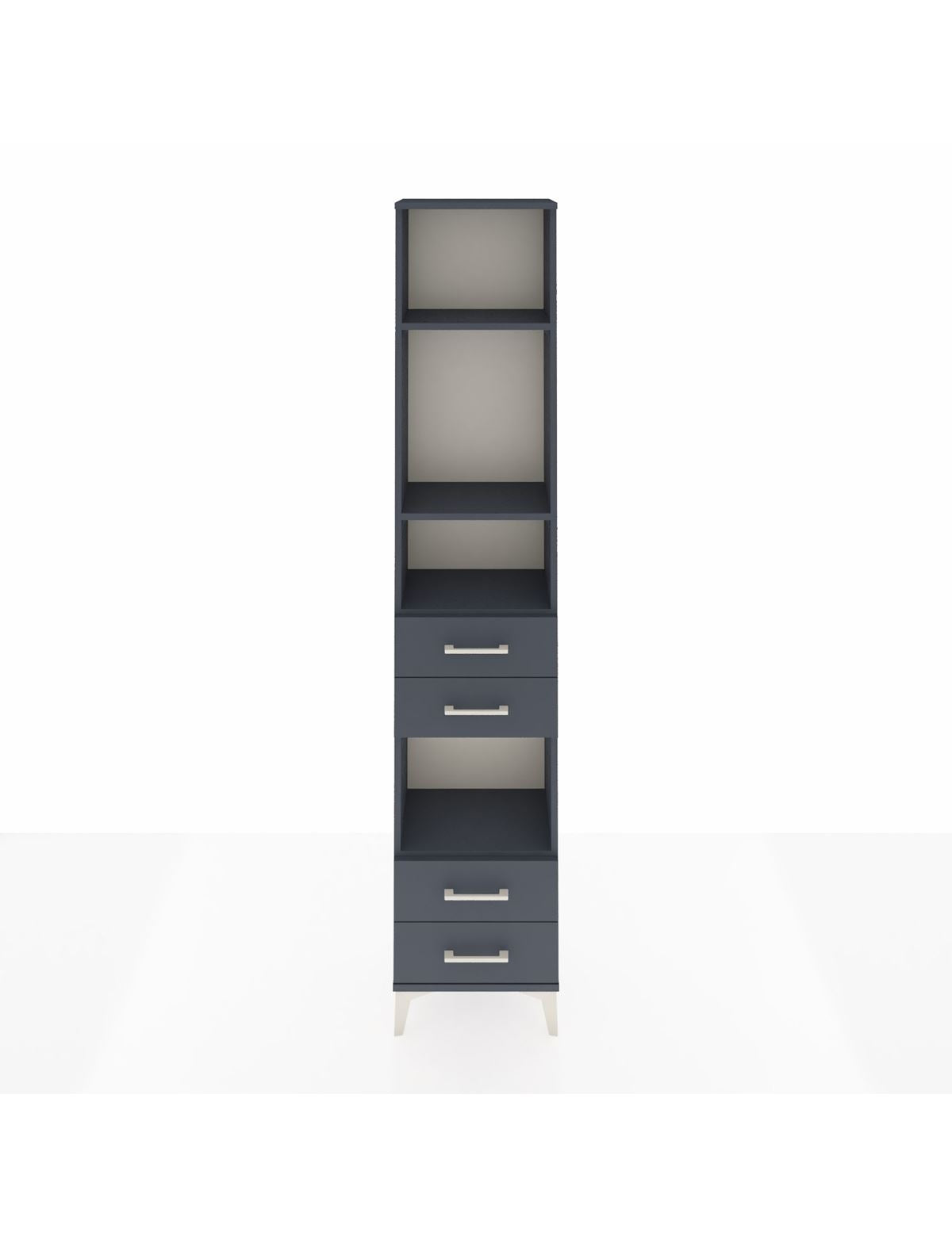 Arges Dolap 4 Raflı 4 Çekmeceli 44x30x221 Antrasit-Antrasit