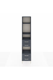 Arges Dolap 4 Raflı 4 Çekmeceli 44x30x221 Antrasit-Antrasit