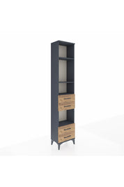 Arges Dolap 4 Raflı 4 Çekmeceli 44x30x221 Antrasit-Çam