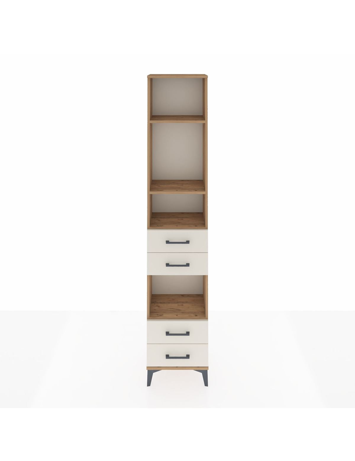 Arges Dolap 4 Raflı 4 Çekmeceli 44x30x221 Çam-Aytaşı