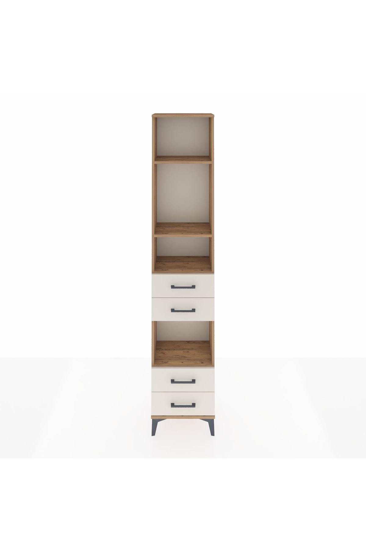 Arges Dolap 4 Raflı 4 Çekmeceli 44x30x221 Çam-Aytaşı