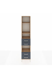 Arges Dolap 4 Raflı 4 Çekmeceli 44x30x221 Çam-Antrasit