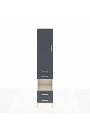 Arges Dolap 3 Raflı 4 Çekmeceli Tek Askılı 44x30x221 Aytaşı-Antrasit