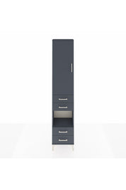 Arges Dolap 3 Raflı 4 Çekmeceli Tek Askılı 44x30x221 Antrasit-Antrasit