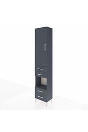 Arges Dolap 3 Raflı 4 Çekmeceli Tek Askılı 44x30x221 Antrasit-Antrasit