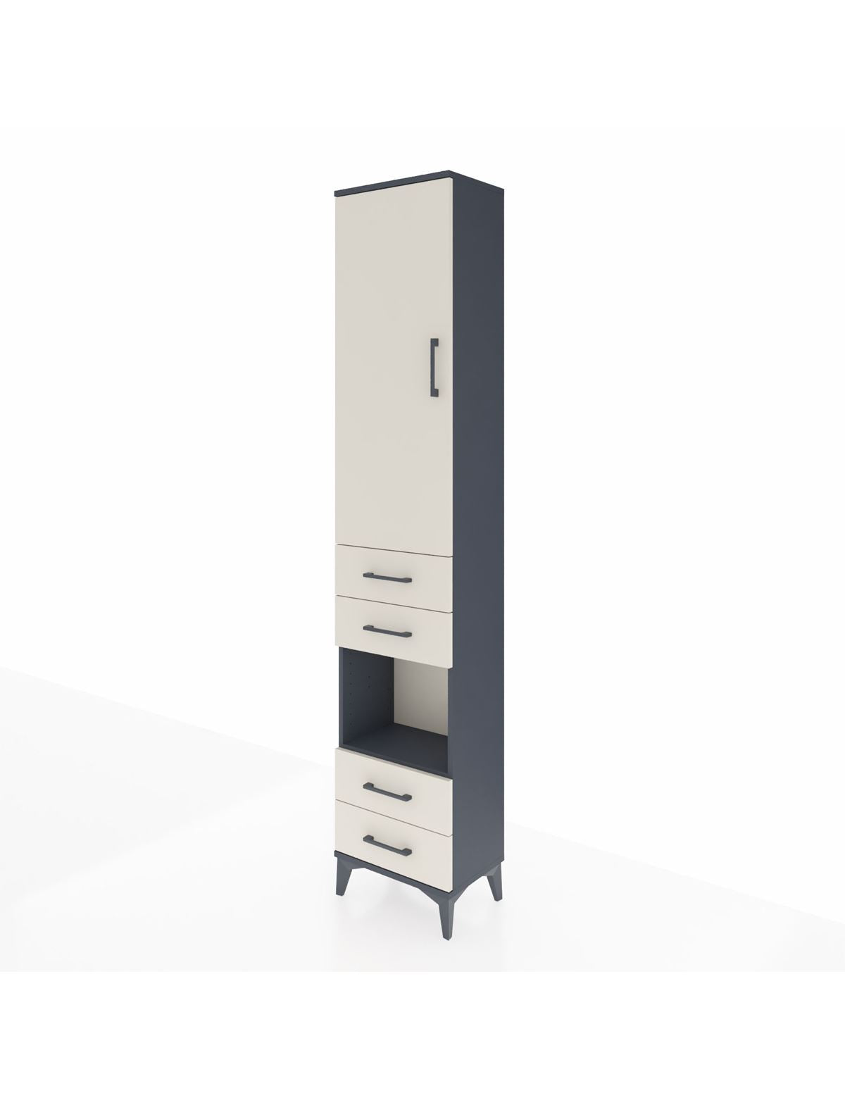 Arges Dolap 4 Raflı 4 Çekmeceli Tek Kapaklı 44x30x221 - S28M166V4A