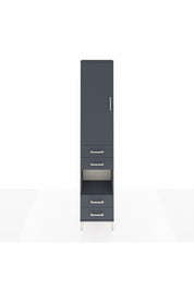 Arges Dolap 4 Raflı 4 Çekmeceli Tek Kapaklı 44x30x221 Antrasit-Antrasit