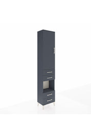 Arges Dolap 4 Raflı 4 Çekmeceli Tek Kapaklı 44x30x221 Antrasit-Antrasit