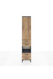 Arges Dolap 4 Raflı 4 Çekmeceli Tek Kapaklı 44x30x221 Antrasit-Çam