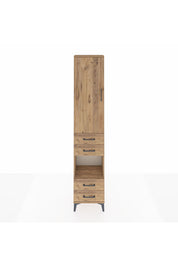 Arges Dolap 4 Raflı 4 Çekmeceli Tek Kapaklı 44x30x221 Çam-Çam