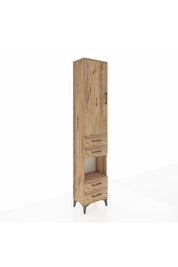 Arges Dolap 4 Raflı 4 Çekmeceli Tek Kapaklı 44x30x221 Çam-Çam