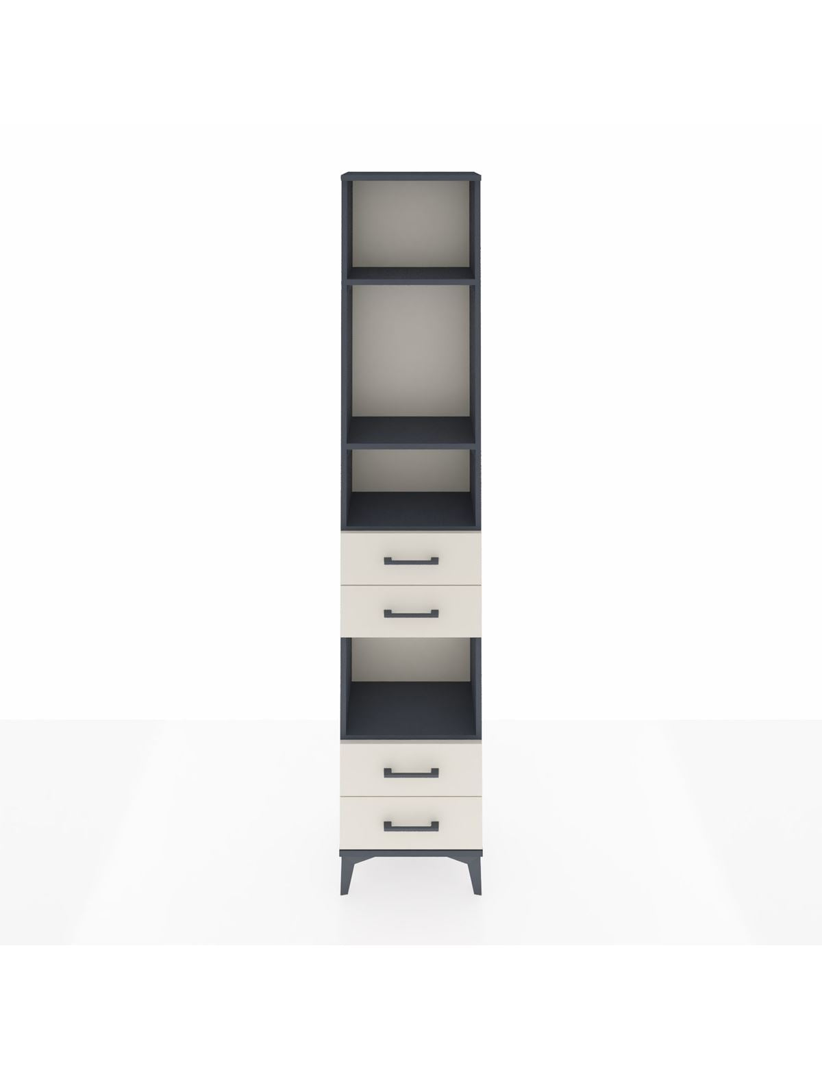 Arges Dolap 4 Raflı 4 Çekmeceli 44x30x221 Antrasit-Aytaşı