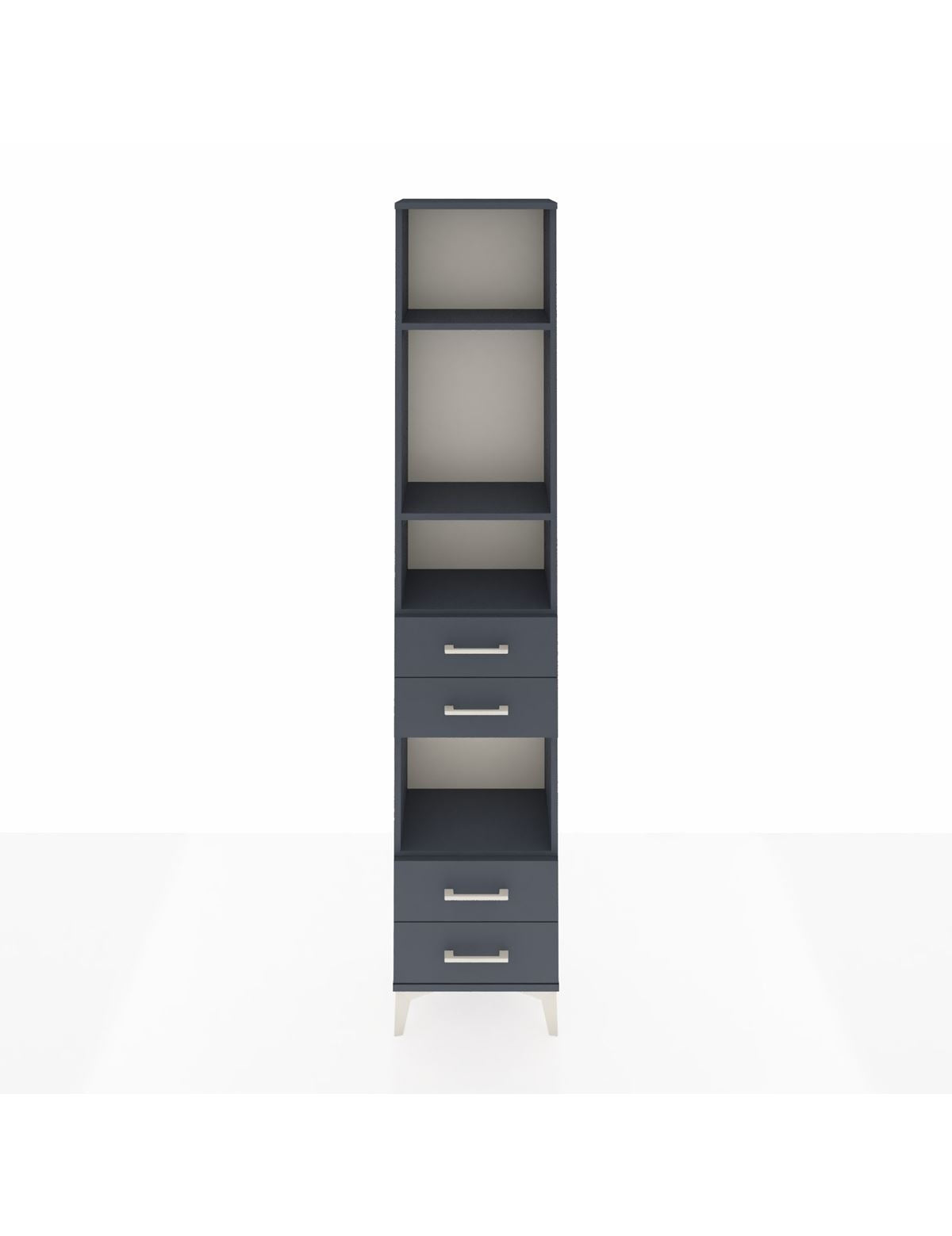 Arges Dolap 4 Raflı 4 Çekmeceli 44x30x221 Antrasit-Antrasit