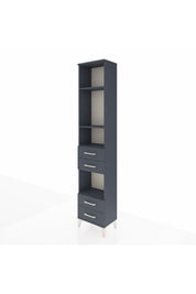 Arges Dolap 4 Raflı 4 Çekmeceli 44x30x221 Antrasit-Antrasit