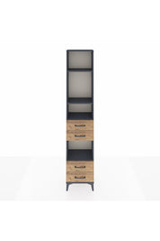 Arges Dolap 4 Raflı 4 Çekmeceli 44x30x221 Antrasit-Çam