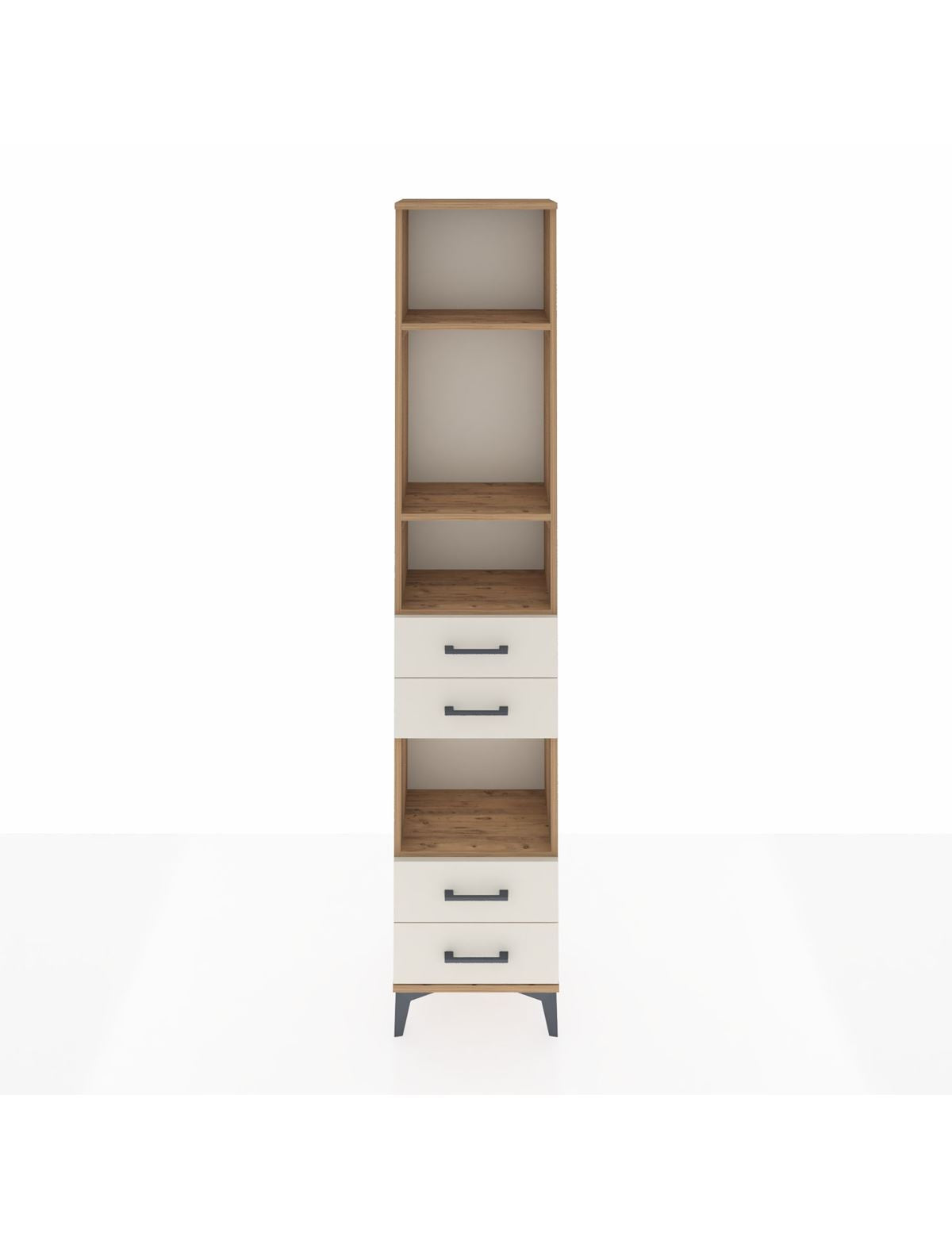 Arges Dolap 4 Raflı 4 Çekmeceli 44x30x221 Çam-Aytaşı