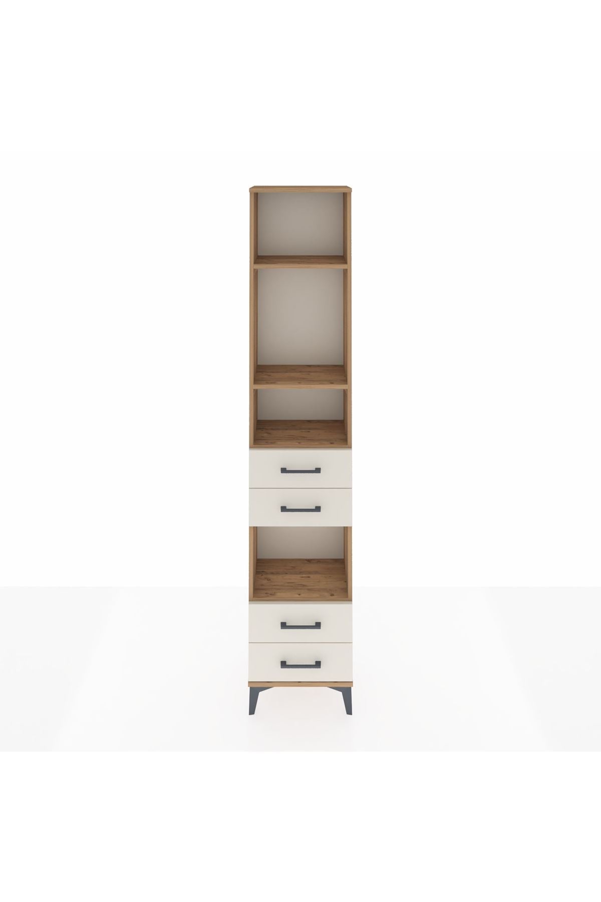 Arges Dolap 4 Raflı 4 Çekmeceli 44x30x221 Çam-Aytaşı