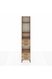 Arges Dolap 4 Raflı 4 Çekmeceli 44x30x221 Çam-Çam