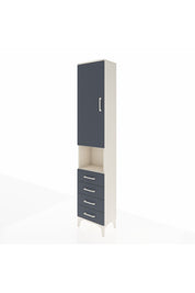 Arges Dolap 3 Raflı 4 Çekmeceli Tek Askılı 44x30x221 Aytaşı-Antrasit