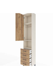 Arges Dolap 3 Raflı 4 Çekmeceli Tek Askılı 44x30x221 - S28M168V3A