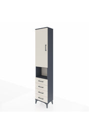 Arges Dolap 3 Raflı 4 Çekmeceli Tek Askılı 44x30x221 Antrasit-Aytaşı